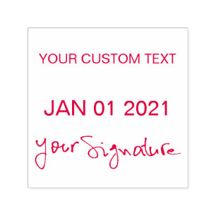 Self-inking Dater With Signature Date Custom Text Stamp