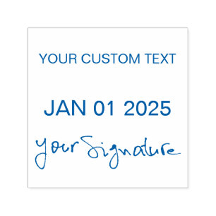 Self-inking Dater With Signature Date Custom Text Stamp
