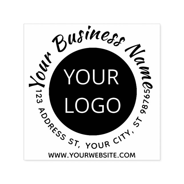 Self Inking Logo Return Address Stamp for Business (Design)