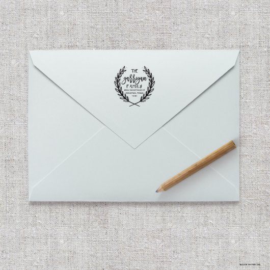 Self-Inking Monogram Wreath Return Address Stamp (Envelope)
