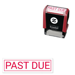 Self Inking Past Due Stamp Clear Business Mark
