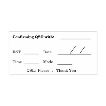 Self Inking Qso Information Rubber Stamp by hamgear at Zazzle