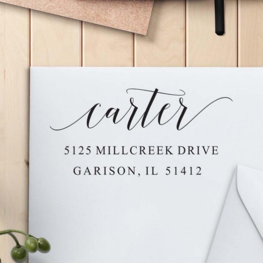 Self Inking Return Address Stamp | Carter (Front)