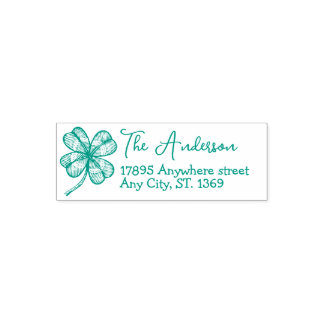 Self Inking Return Address Stamp with lucky clover