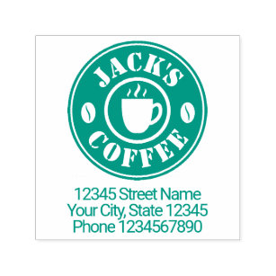 Self Inking Rubber Stamp for coffee shop business