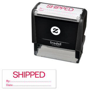 Self Inking Shipped By Date Office Stamp