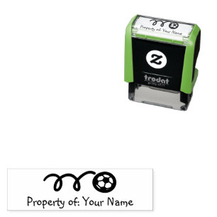 Self inking soccer stamp for kid's school books