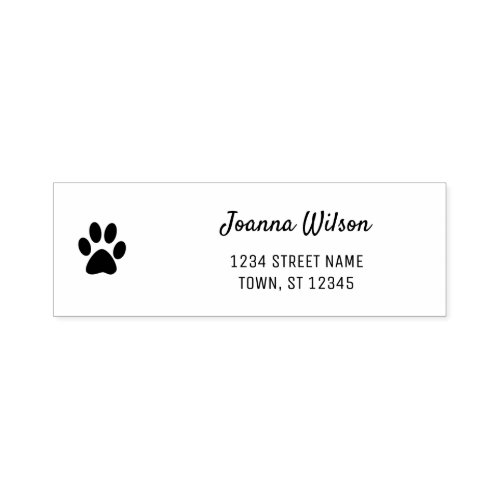 Self_Inking Stamp Cute Paw Personal Name Address