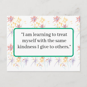 Self‑Love Affirmation Postcard   Minimalist Positi