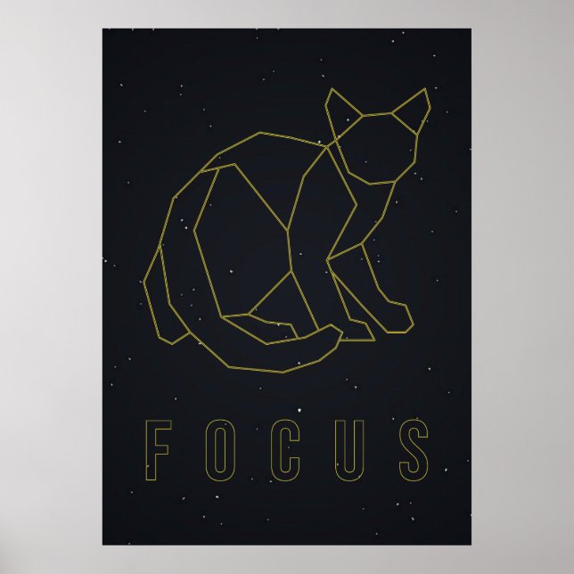 Self-love affirmation poster origami cat focus (Front)