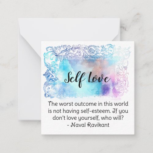  Self Love AP62 Love Yourself Flat Note Card