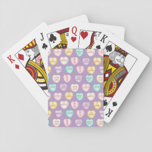 Self Love Candy Hearts - Purple Playing Cards