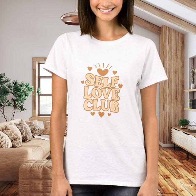 Self Love Club beige quote humor T-Shirt (Creator Uploaded)