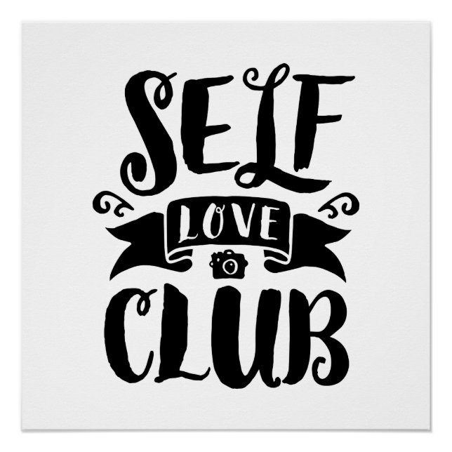 Self Love Club Custom Background Color Poster (Front)