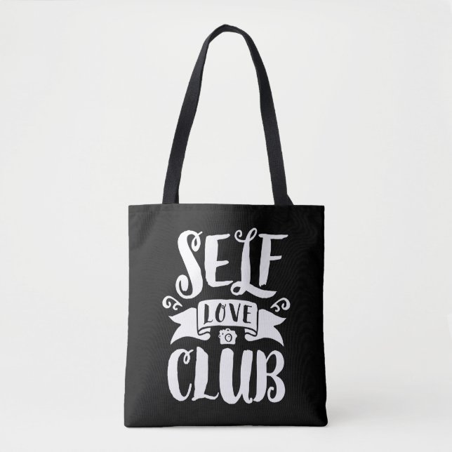 Self Love Club Custom Background Color Tote Bag (Front)