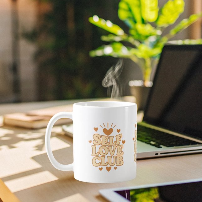 Self Love Club orange retro humor Coffee Mug (Creator Uploaded)