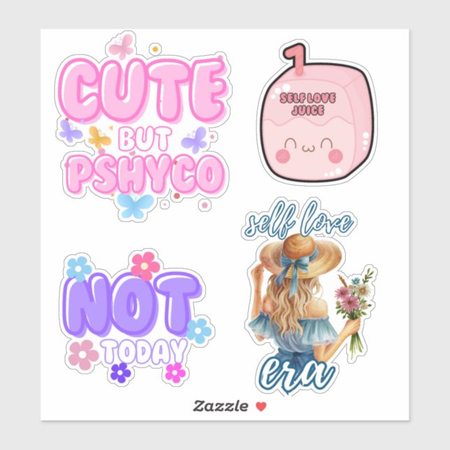 Self Love Cute girly Aesthetic Sticker Pack  (Sheet)