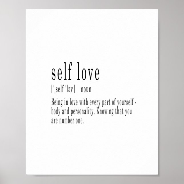 Self love definition poster print, new home, birth (Front)