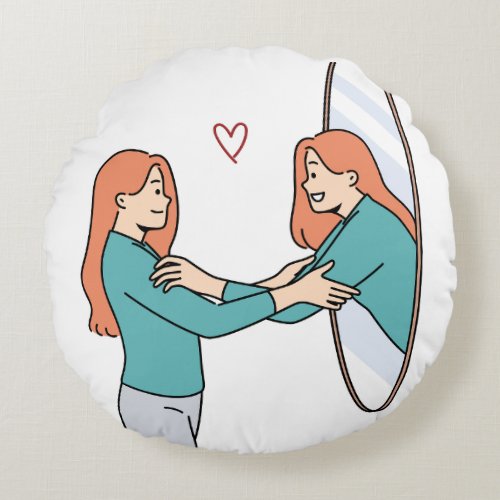  Self Love  design  Round Pillow