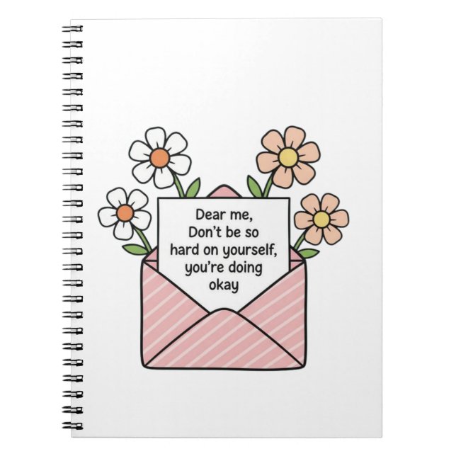  Self Love Floral Envelope Quote Illustration  Notebook (Front)
