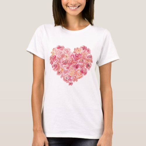 Self love flower heart T_Shirt