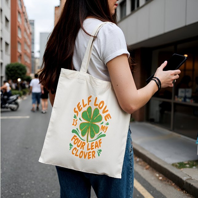 Self Love Four Leaf Clover Tote Bag - Customizable (Creator Uploaded)