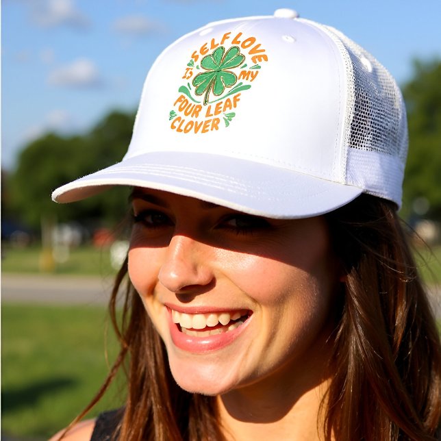 Self Love Four Leaf Clover Trucker Hat  (Creator Uploaded)