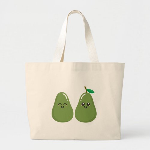 Self Love Green Illustration Avocado Large Tote Bag