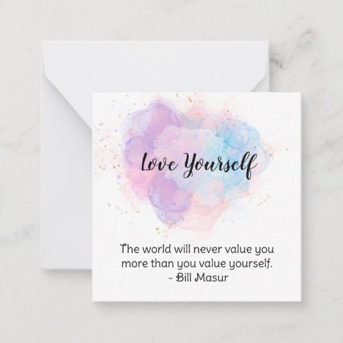  Self Love Inpiration AP62 Flat Note Card