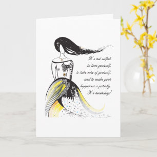 Self LOVE inspirational illustrated lady quote Card