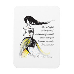 Self LOVE inspirational illustrated lady quote Magnet