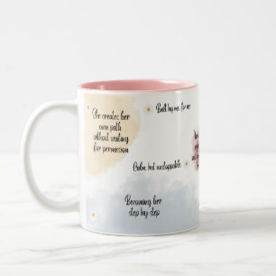 Self Love Inspirational Quote Mug, Soft Feminine Two-Tone Coffee Mug