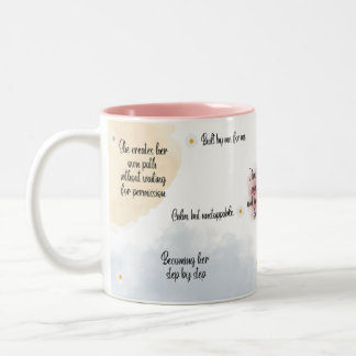 Self Love Inspirational Quote Mug, Soft Feminine Two-Tone Coffee Mug