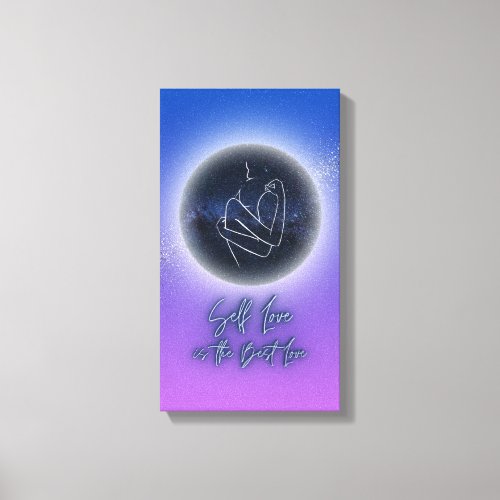 Self Love is the Best Love Blue to Purple Ombre Canvas Print