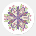 Self-love mandala flowers classic round sticker