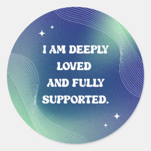 Self Love, Motivational, Inspirational Quote Classic Round Sticker