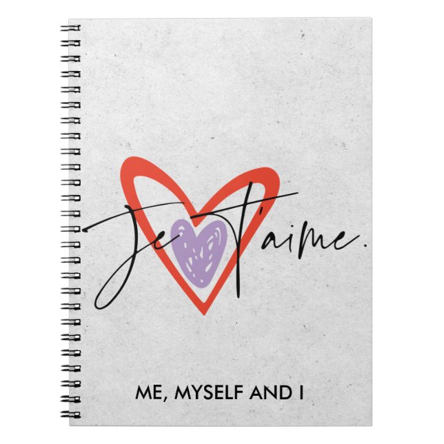 Self Love Notebook, Minimalist French Gratitude Notebook (Front)