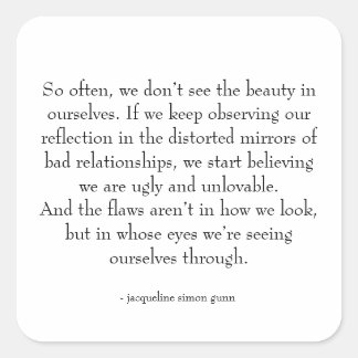 self-love quote square sticker