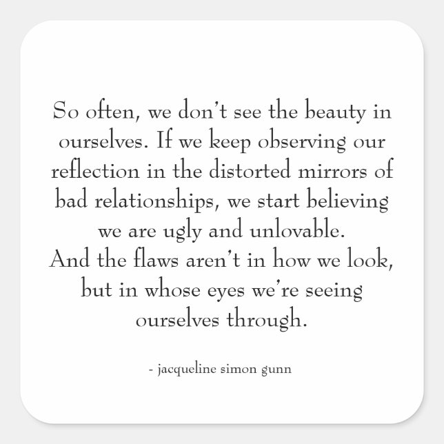 self-love quote  square sticker (Front)