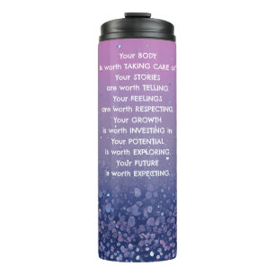 Self Love Reminders for Mental Health with Name Thermal Tumbler