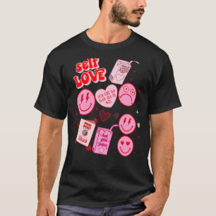 Self Love Retro Valentine's Day Happy Face Boho He T-Shirt