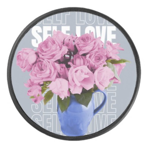 Self love roses design hockey puck