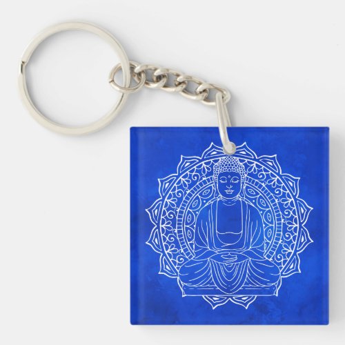 Self_Love Self_Compassion Shakyamuni Buddha Blue Keychain