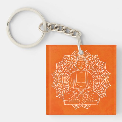 Self_Love Self_Compassion Shakyamuni Buddha Orange Keychain