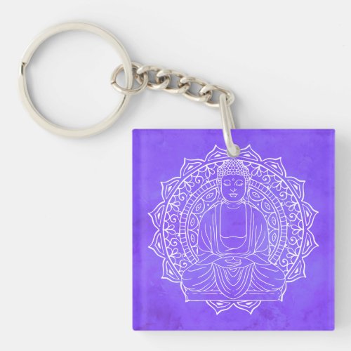 Self_Love Self_Compassion Shakyamuni Buddha Purple Keychain