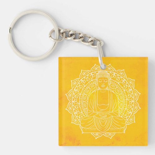 Self_Love Self_Compassion Shakyamuni Buddha Yellow Keychain