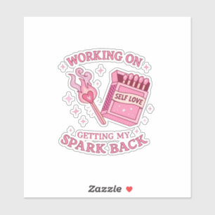 Self Love Spark Pink Matchbook Empowerment Sticker