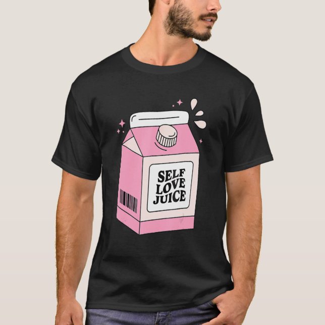 Self Love  Valentine's Day Juice Retro Pink Cute T-Shirt (Front)