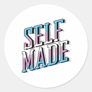 Self Made and Trans Classic Round Sticker