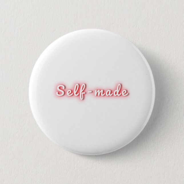 Self-made neon fluorescent glow typography button (Front)